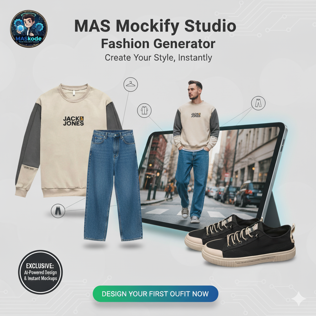 Gambar Proyek Mas Mockify Studio â€” Fashion Mockup & Copywriting AI Tool