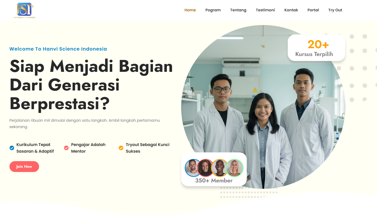 Gambar Proyek Bimbingan Belajar Hanvi Science Indonesia (E-Learning)